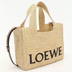 Loewe Small 2WAY Loewe Font A685b59x03 Basket Bag Raffia Women's